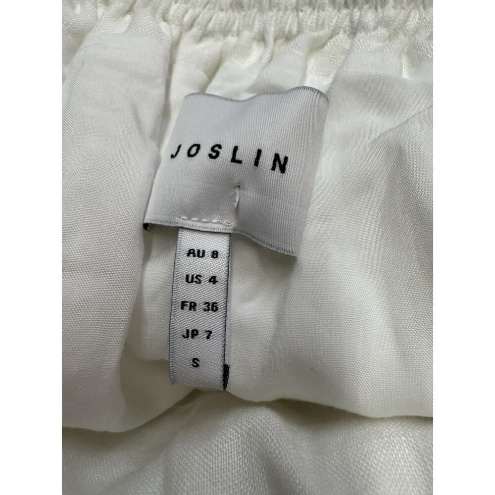 Joslin Anthropologie White Julianna Cotton Maxi Dress 4 Puff Sleeves Open Back - Picture 11 of 13